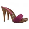 CLOGS WITH SATIN BAND AND STILETTO HEEL