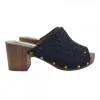 COMFORTABLE BLACK CLOGS WITH LACE BAND
