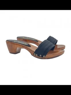 COMFORTABLE CLOGS HEEL 5 BLACK UPPER - ITALIAN PRODUCT