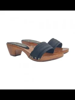 COMFORTABLE CLOGS HEEL 5 BLACK UPPER - ITALIAN PRODUCT