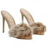 CORK SANDAL WITH FUR AND HEEL 12