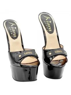 CUSTOMIZED BLACK CLOGS WITH 17.5 CM HEEL