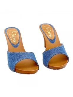 DENIM CLOGS WITH HEEL 9