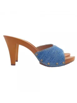 DENIM CLOGS WITH HEEL 9