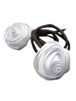 FLOWER WRAP CHIGNON WHITE HAIR 2PZ