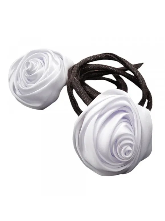 FLOWER WRAP CHIGNON WHITE HAIR 2PZ