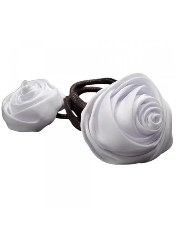 FLOWER WRAP CHIGNON WHITE HAIR 2PZ