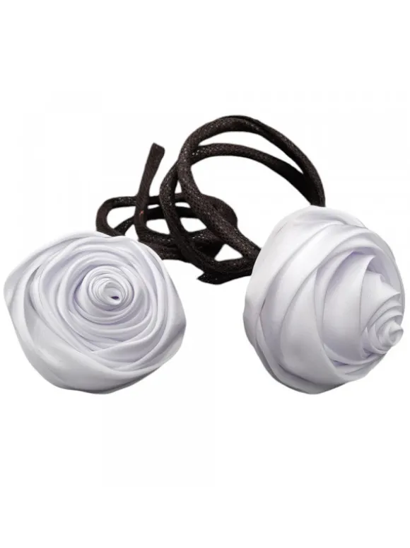 FLOWER WRAP CHIGNON WHITE HAIR 2PZ
