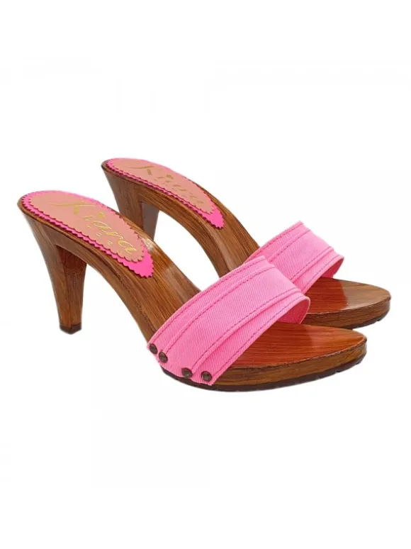 FLUO PINK CLOGS HEEL 9