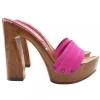 FUCHSIA CLOGS COMFY HEEL