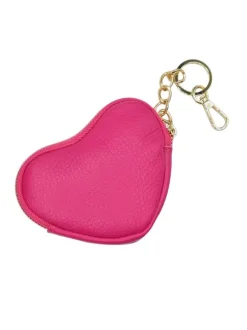FUCHSIA HEART COIN PURSE WITH KEY RING