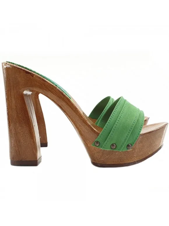 GREEN CLOGS COMFY HEEL
