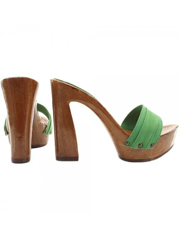 GREEN CLOGS COMFY HEEL