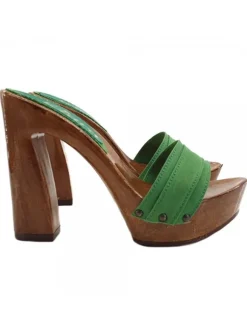 GREEN CLOGS COMFY HEEL