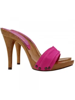 Handmade Fuchsia Women's Clogs โ€“ 12cm High Heel