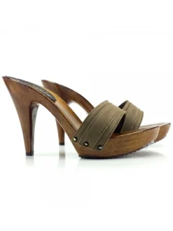 HEEL CLOG WOMAN TAUPE HEEL 11