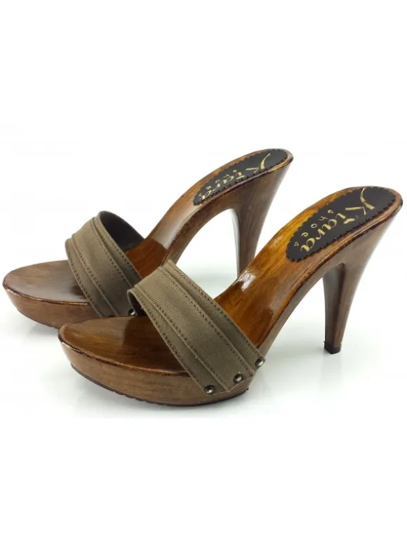 HEEL CLOG WOMAN TAUPE HEEL 11