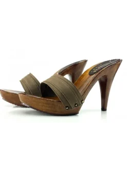 HEEL CLOG WOMAN TAUPE HEEL 11