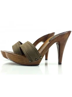 HEEL CLOG WOMAN TAUPE HEEL 11