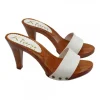 HEEL CLOGS IN WHITE LEATHER