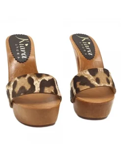 HIGH HEEL LEOPARD CLOGS HEEL 13