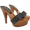 HIGH HEEL STILETTO CLOGS HEEL 13 WITH GLITTER