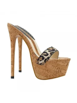 HIGH LEOPARD STILETTO IN CORK HEEL 17
