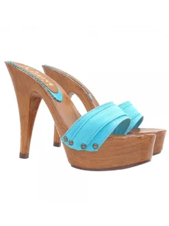 HIGH TURQUOISE CLOGS