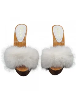ICE FUR CLOGS - 13 CM HEEL - MADE IN ITALY