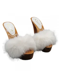 ICE FUR CLOGS - 13 CM HEEL - MADE IN ITALY