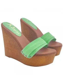 LADY CLOGS  WEDGE GREEN