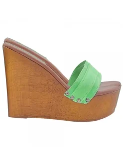 LADY CLOGS  WEDGE GREEN