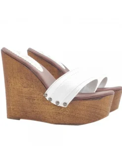 LADY CLOGS  WEDGE WHITE