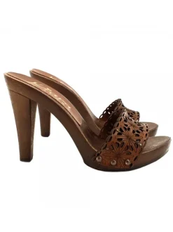 LEATHER CLOGS HEEL-K22401 CUOIO