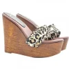 LEOPARD WEDGE CLOGS HEEL 13