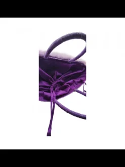 Lilac Raffia Bag with Fur