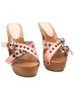PINK HIGH HEEL CLOGS