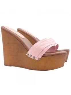PINK WEDGE CLOGS