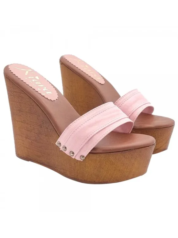 PINK WEDGE CLOGS