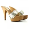 PLATINUM CLOGS HEEL 13 MOU