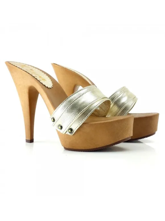 PLATINUM CLOGS HEEL 13 MOU