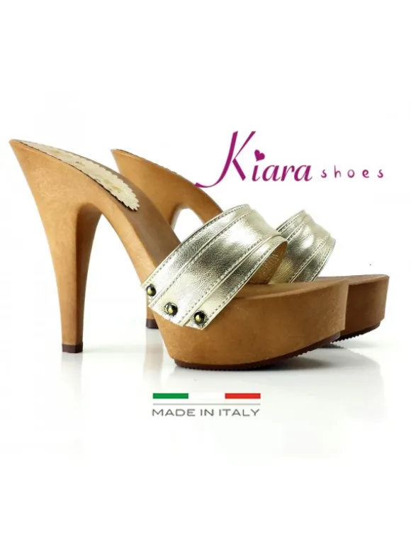 PLATINUM CLOGS HEEL 13 MOU