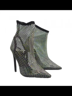 Pointed toe women's ankle boots with 12 heel