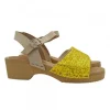 Real wood clogs for girls | glittered leather band