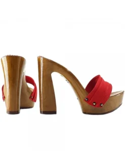 RED CLOGS COMFY HEEL