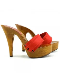 RED CLOGS HEEL 13