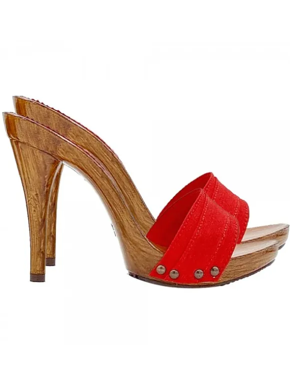 RED CLOGS HEEL 12