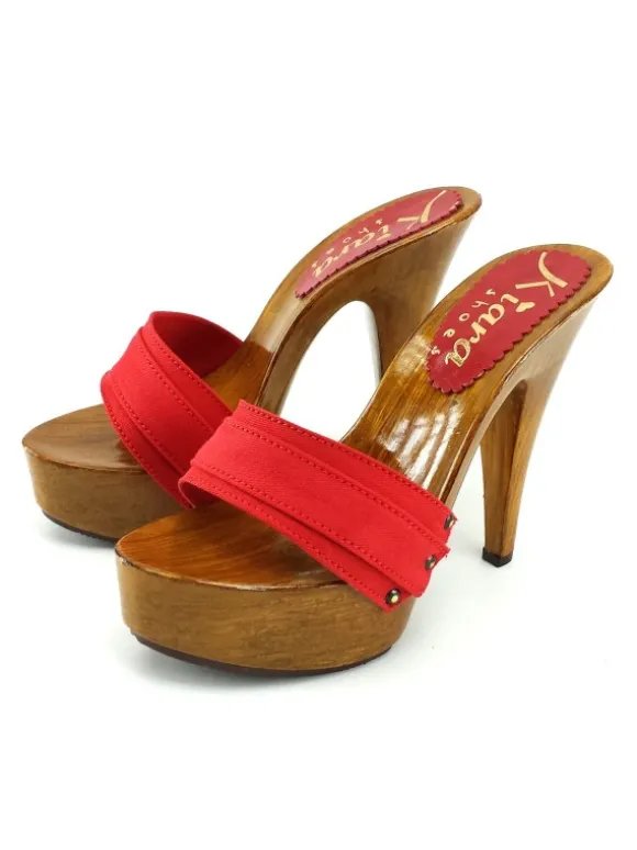 RED CLOGS HEEL 13