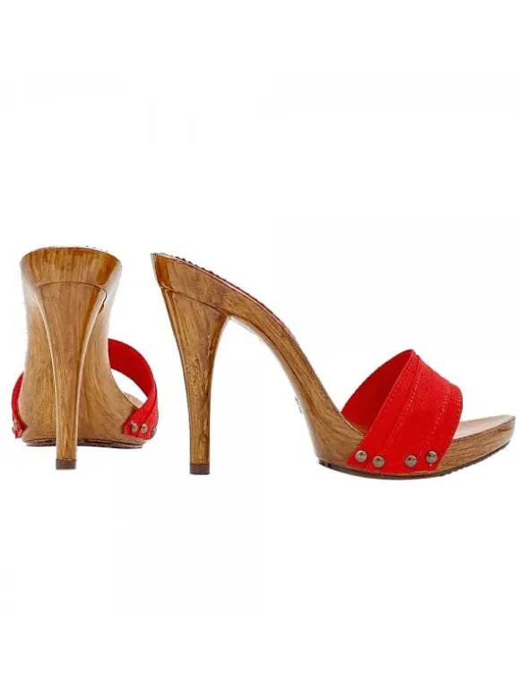 RED CLOGS HEEL 12