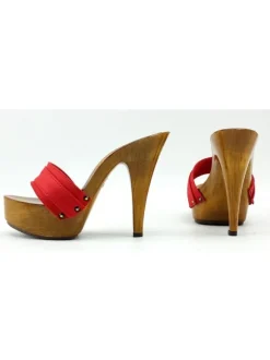 RED CLOGS HEEL 13